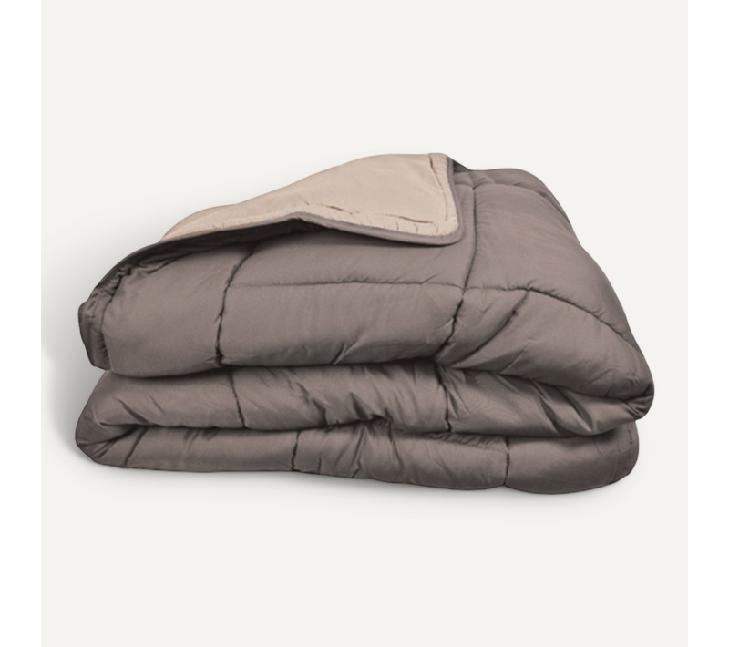 Couette Chaude Microfibre Bicolore 400 Gr/m2 - 160x220 Cm - Taupe
