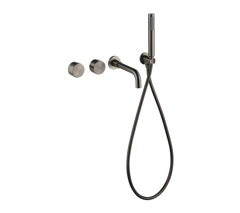 Robinet De Baignoire Mural 078 En Laiton Gun Black Collection Pernesse