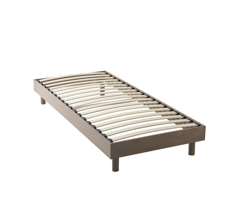 Sommier Kit En Bois Massif 13 Cm Taupe 90x190