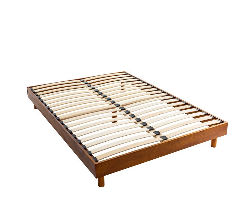 Sommier Kit En Bois Massif 13 Cm Noisette 140x200