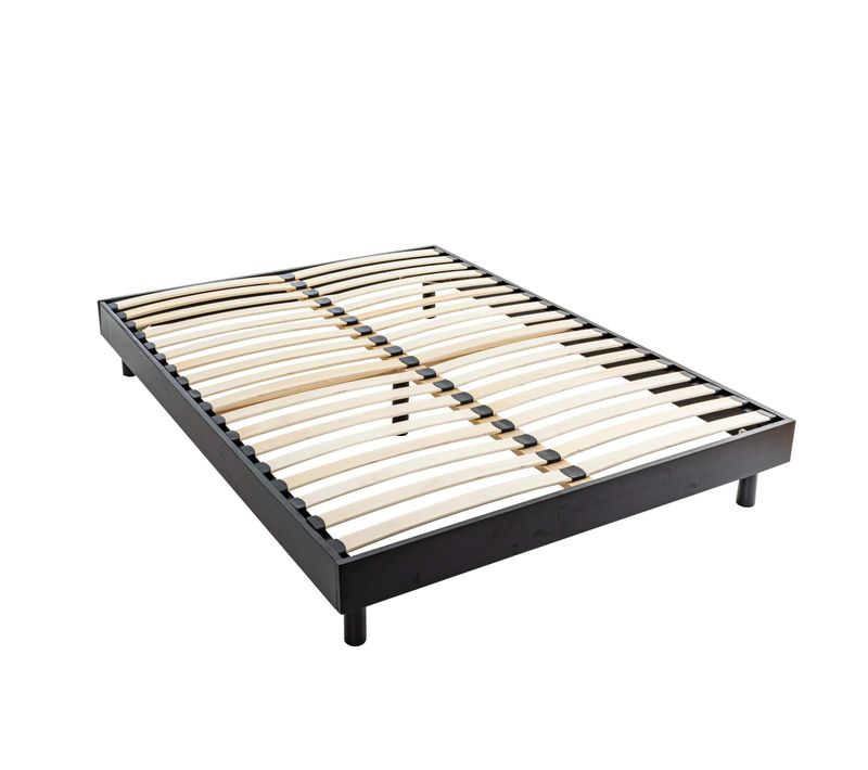Sommier Kit En Bois Massif 13 Cm Noir 140x200