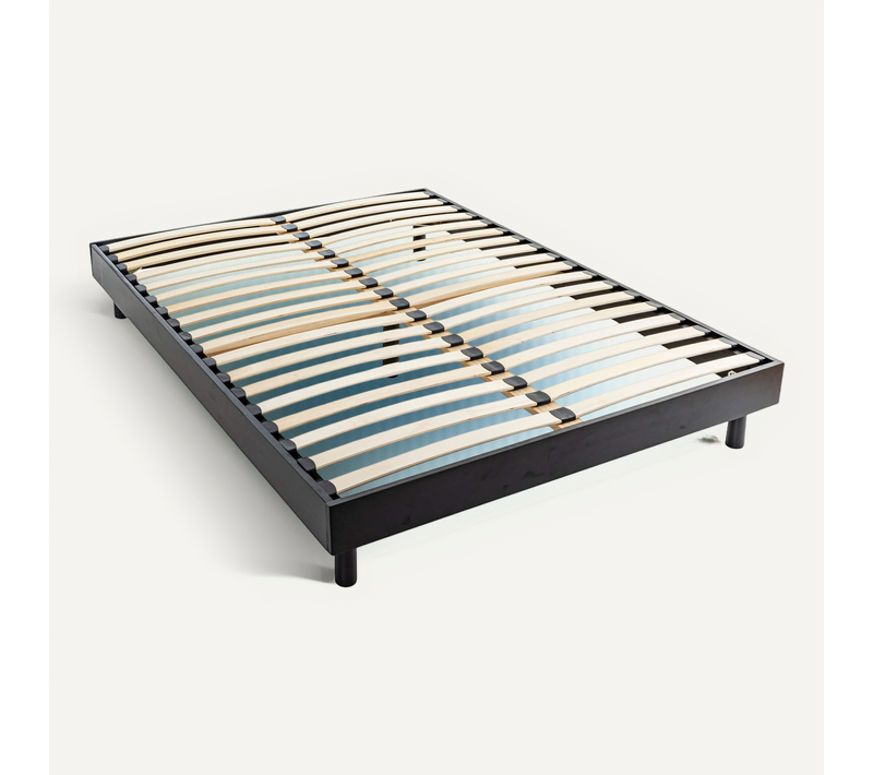 Sommier Kit En Bois Massif 13 Cm Noir 180x200