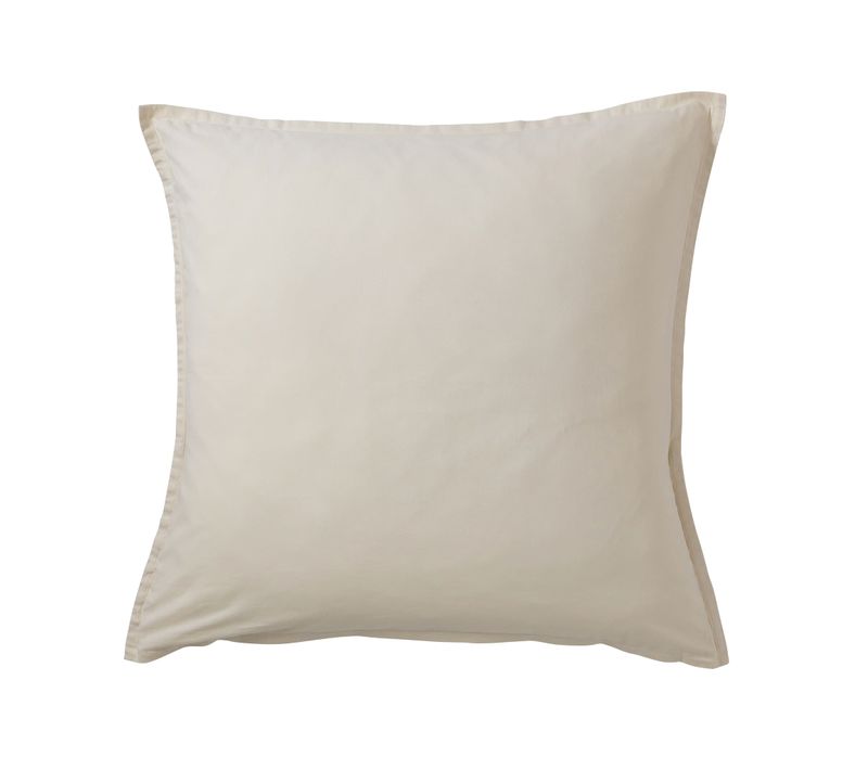 Taie D'oreiller Coton Lavé Beige 65x65 Cm