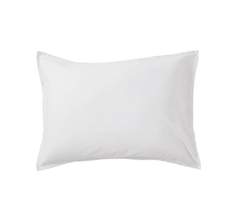 Lot De 2 Taies D'oreiller Coton Lavé Blanc 50x70 Cm