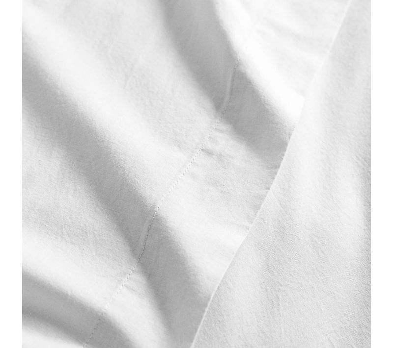 Drap Housse Coton Lavé Bonnet 30 Cm Blanc 90x200 Cm