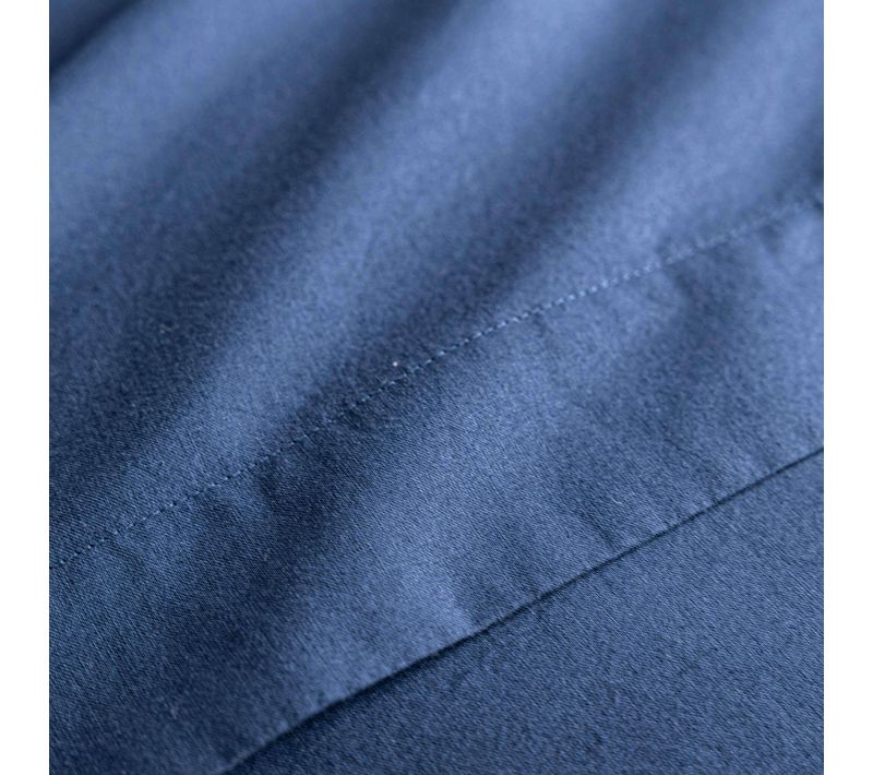 Drap Housse Coton Lavé Bonnet 30 Cm Marine 70x190 Cm