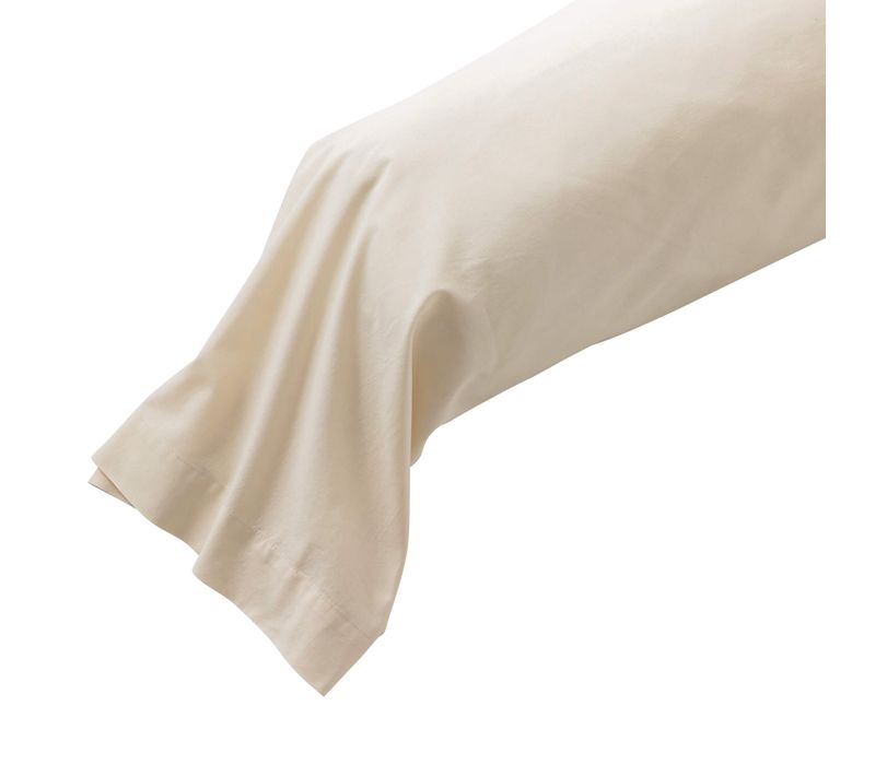 Taie Traversin Coton Lavé Beige 140 Cm