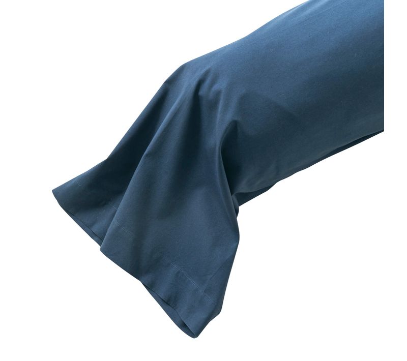 Taie Traversin Coton Lavé Marine 160 Cm