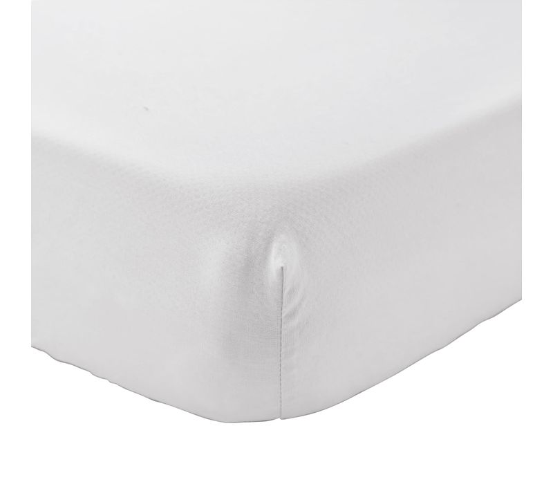 Drap Housse Bébé Coton Lavé Blanc 70x140 Cm