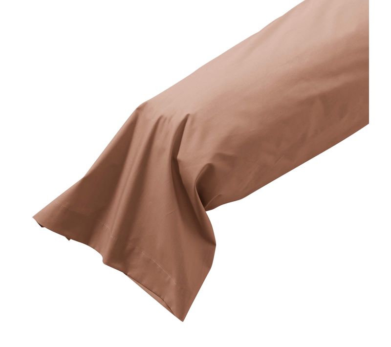 Taie De Traversin Coton Percale Marron 160 Cm