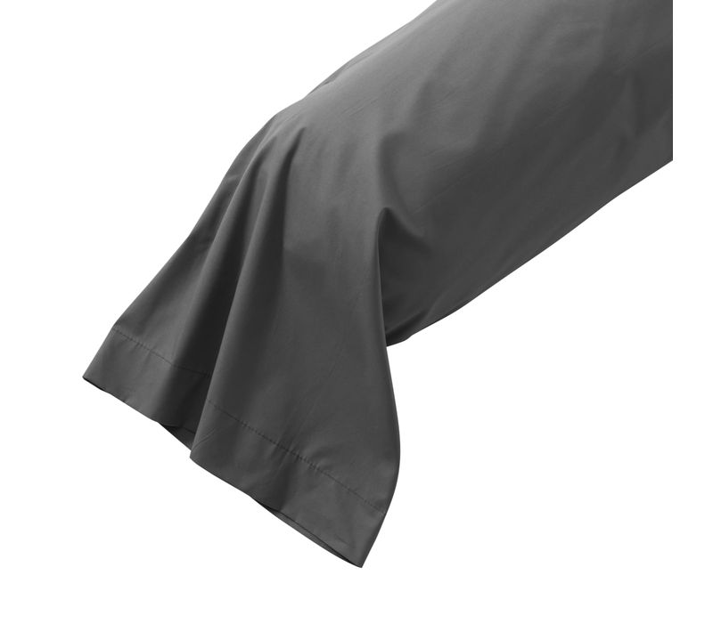 Taie De Traversin Coton Percale Anthracite 140 Cm