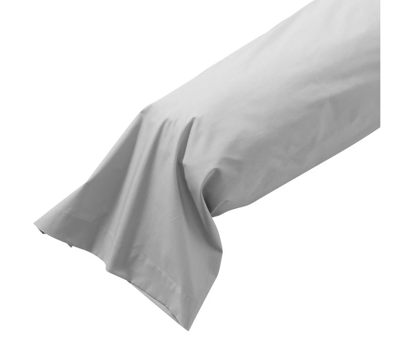 Taie De Traversin Coton Percale Gris 180 Cm