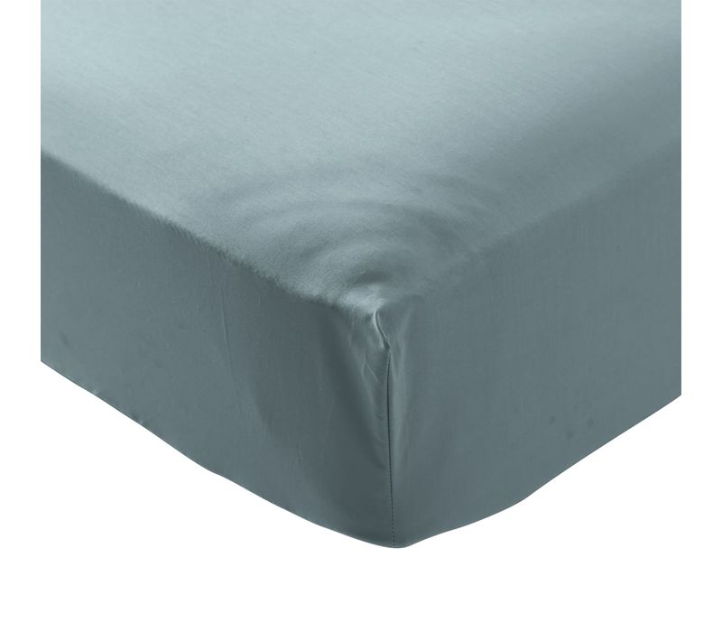 Drap Housse Coton Percale Bleu Bonnet 30 Cm 80x190 Cm