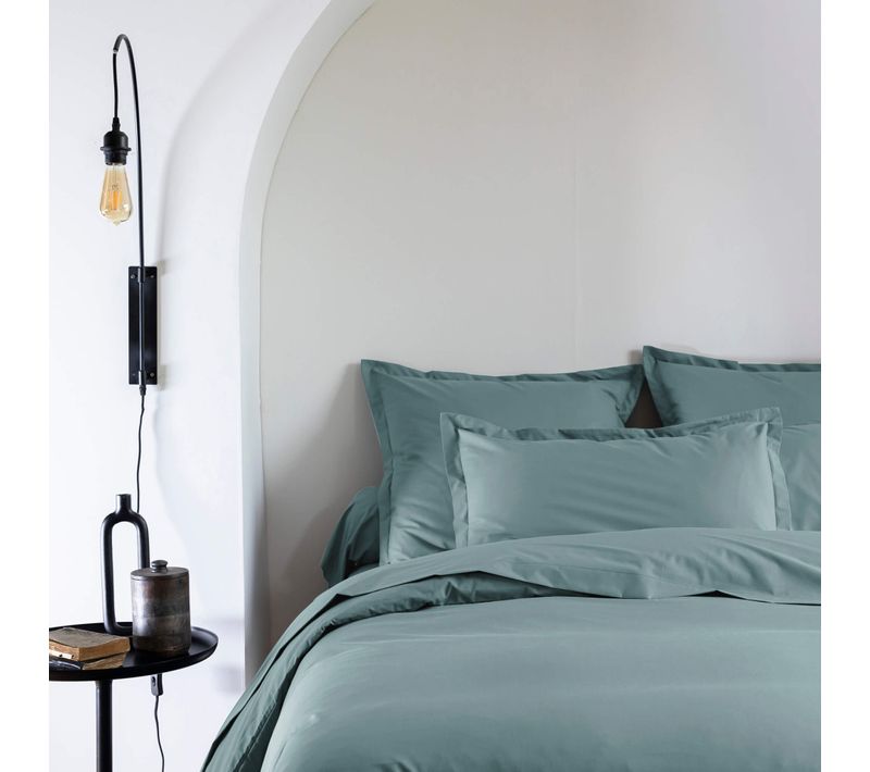 Taie D'oreiller Coton Percale Bleu 50x70 Cm