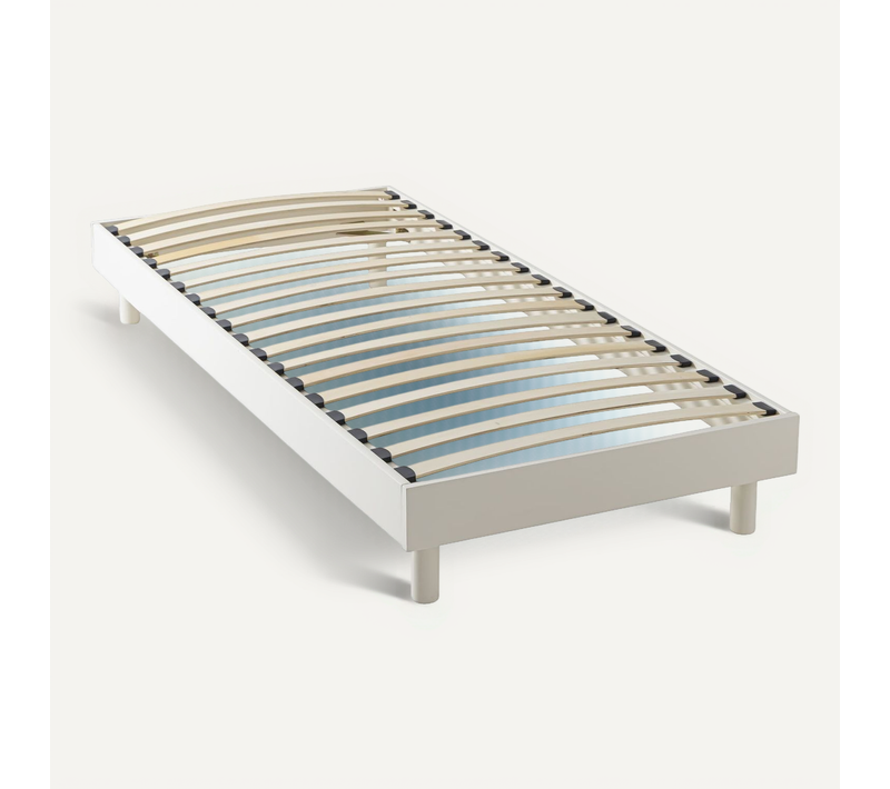 Sommier Kit En Bois Massif 13 Cm Blanc Cassé 90x200