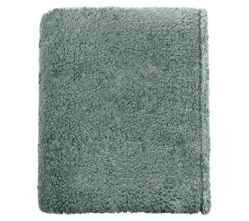 Plaid Polaire Uni En Polyester Céladon 130x170 Cm