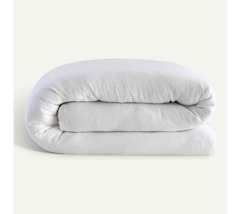 Housse De Couette Gaze De Coton Noa Blanc 260x240 Cm