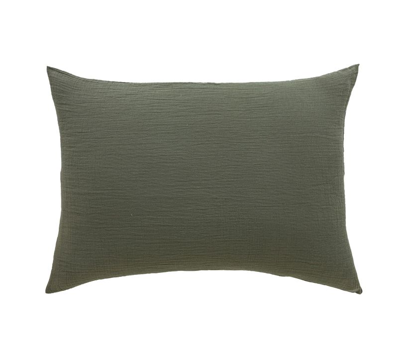 Taie D'oreiller Bébé Gaze De Coton Noa Kaki 40x60 Cm