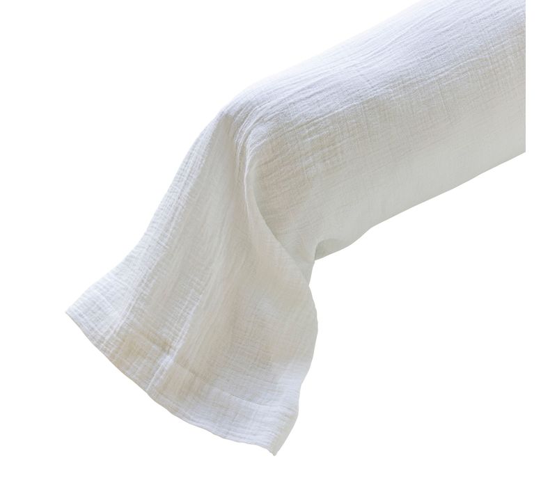 Taie De Traversin Gaze De Coton Noa Blanc 43x115 Cm
