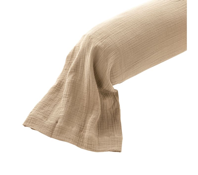 Taie De Traversin Gaze De Coton Noa Beige 43x205 Cm