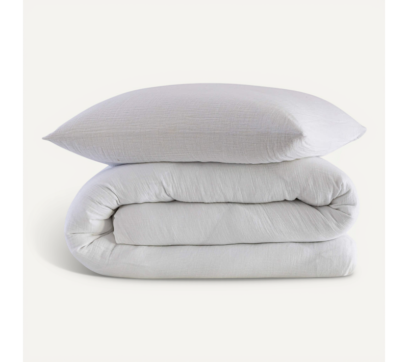 Parure De Lit Gaze De Coton Noa Blanc 140x200 Cm