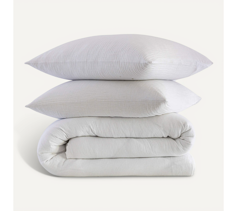 Parure De Lit Gaze De Coton Noa Blanc 200x200 Cm