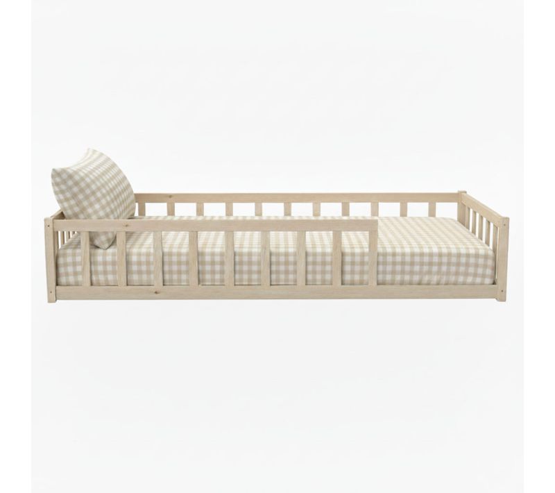Lit Inspiration Montessori Enfant à Barreaux Blanc 90x190