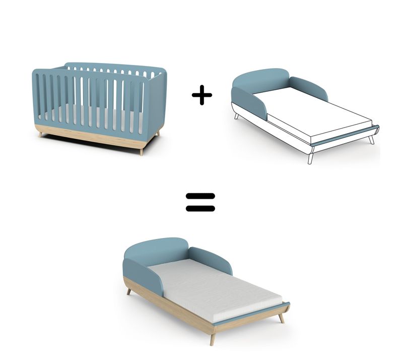Lit Bébé évolutif 70x140 Bleu