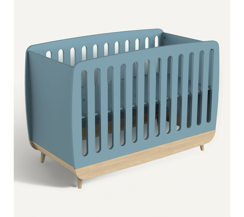 Lit Bébé En Bois 60x120 Bleu