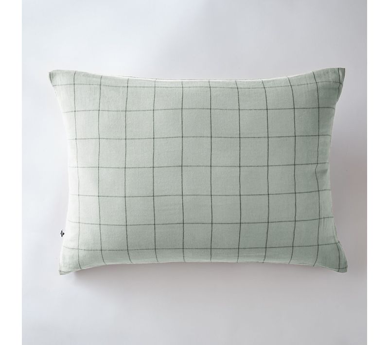 Taie D'oreiller Gaze De Coton Match Eucalyptus 50x70 Cm