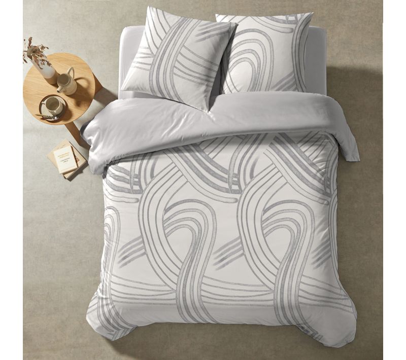 Parure De Lit Vibes Gris Perle 200x200 Cm