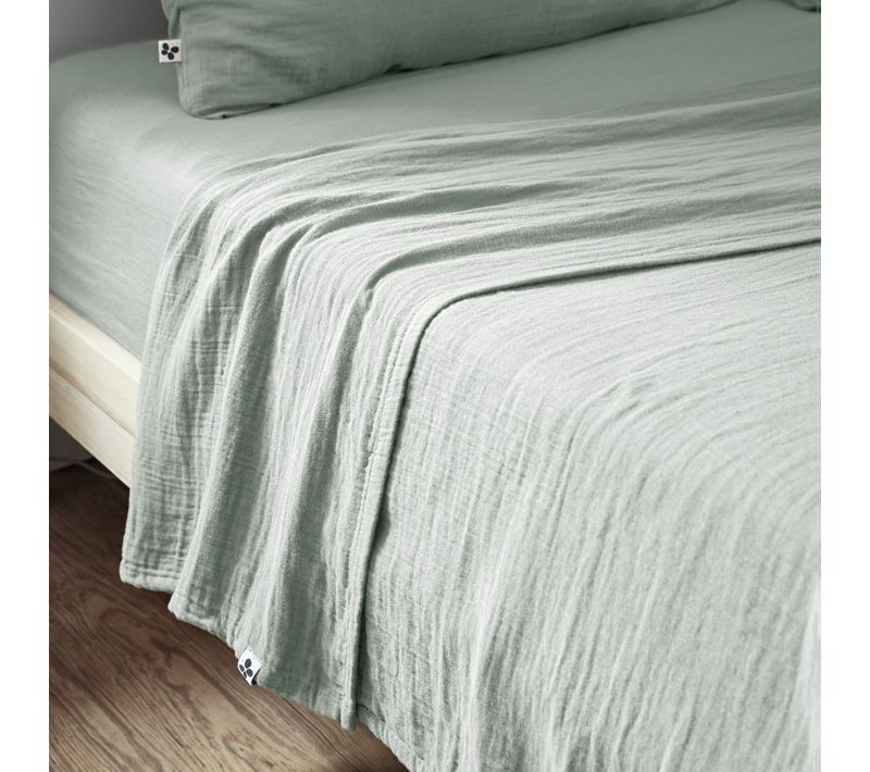 Drap Plat Gaze De Coton Eucalyptus 270x300 Cm