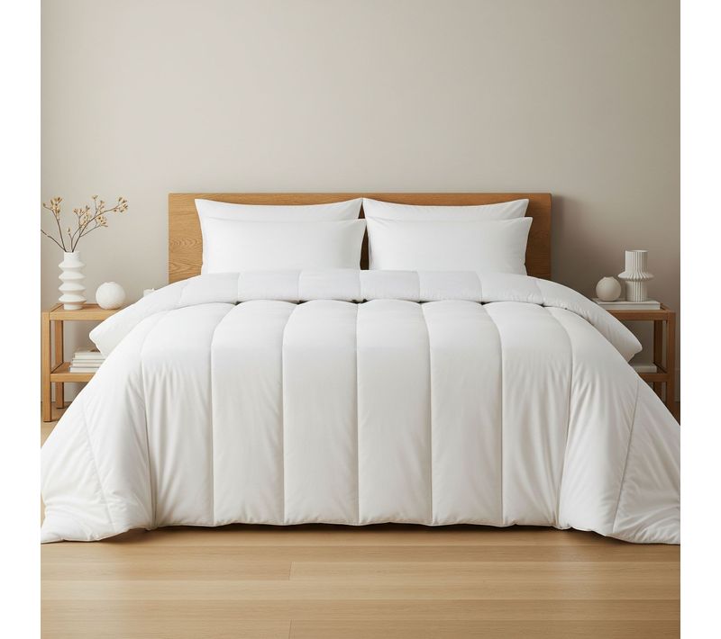 Pack Couette Chaude Hiver Et Oreiller Moelleux 140x200 Cm
