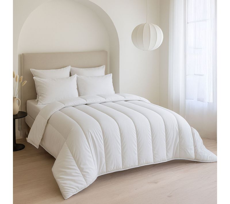 Pack Couette Tempérée Mi-saison 140x200 Et Oreiller Moelleux
