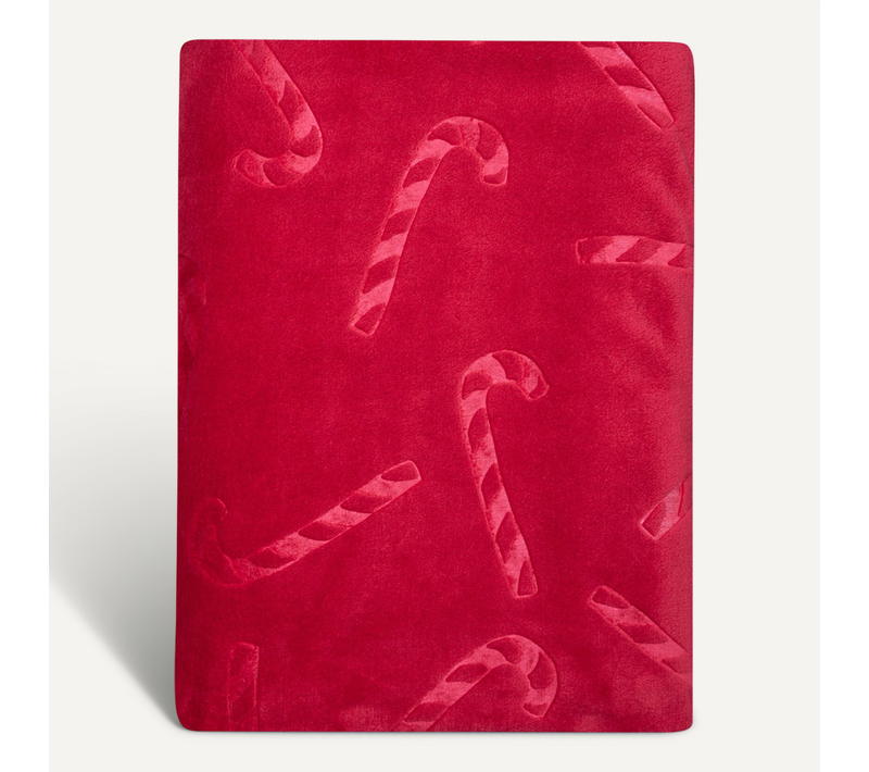 Plaid Polaire Chaud Rouge 130x170 Sucre D'orge