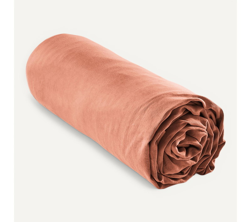 Drap Housse Lyocell Uni Lysandre Terracotta 160x200 Cm