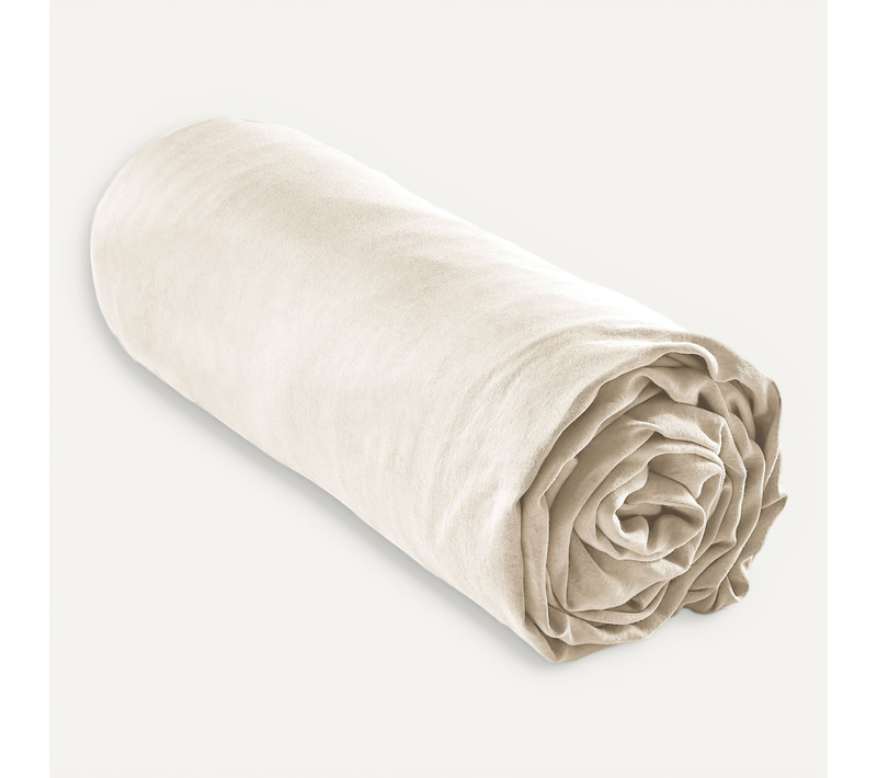 Drap Housse Lyocell Uni Lysandre Pampa 180x200 Cm