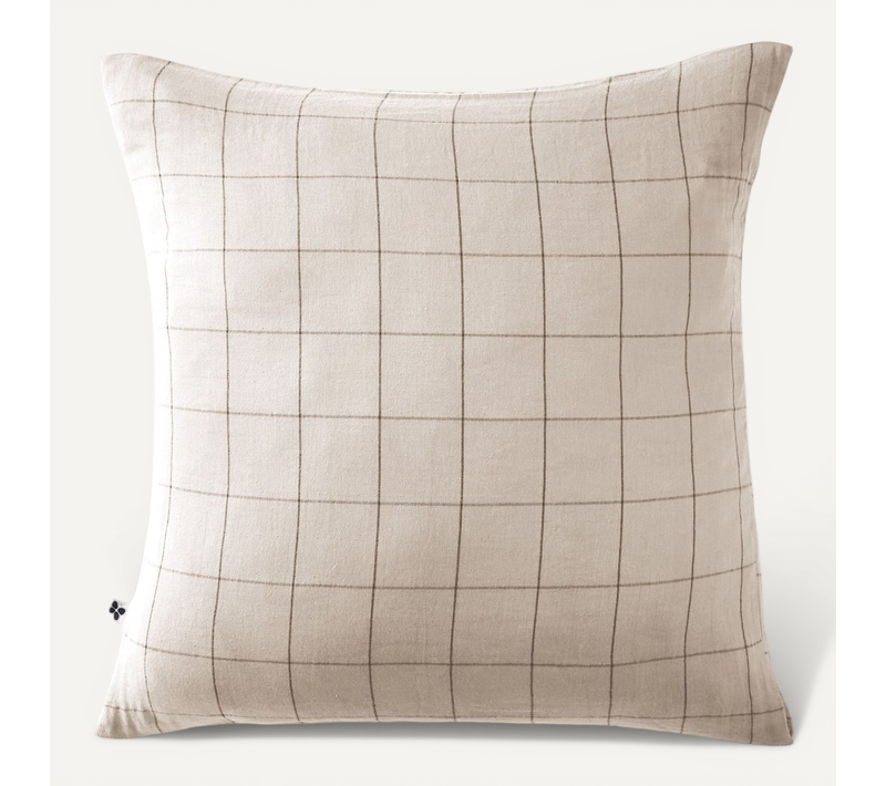 Taie D'oreiller Gaze De Coton Grands Carreaux Pampa 60x60 Cm