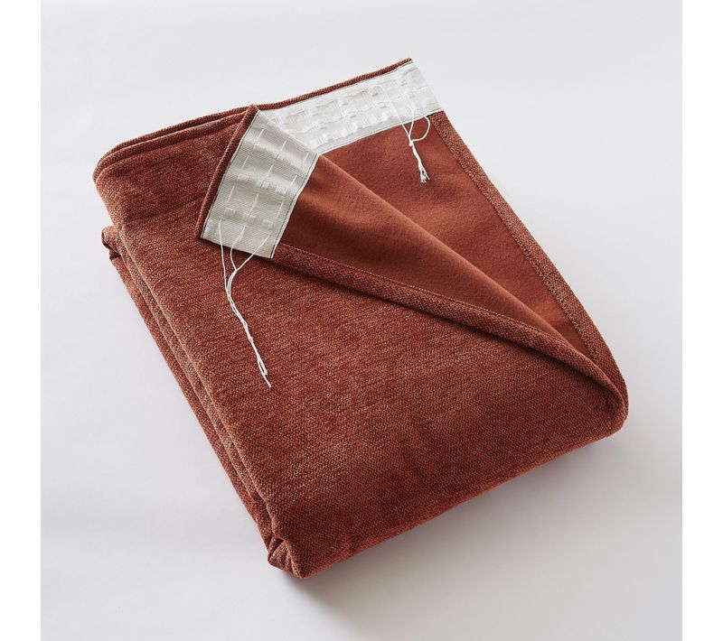 Rideau Galon Fronceur Occultant Polaire Bjorn 140x260 Terracotta