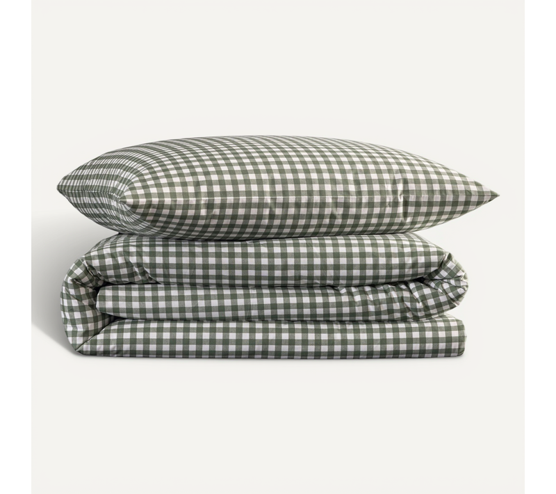 Parure De Lit Vichy Vert Foncé 140x200