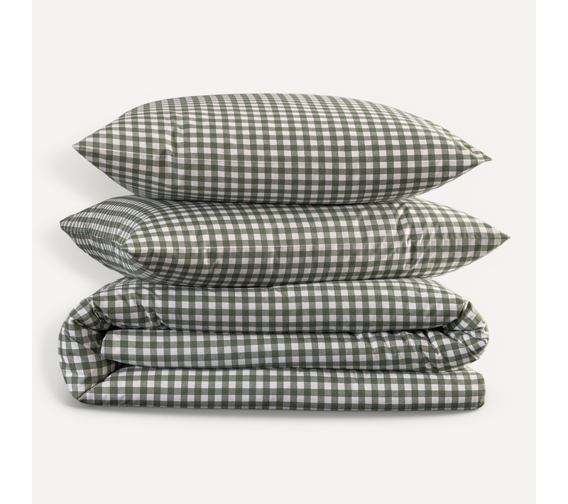 Parure De Lit Vichy Vert Foncé 200x200
