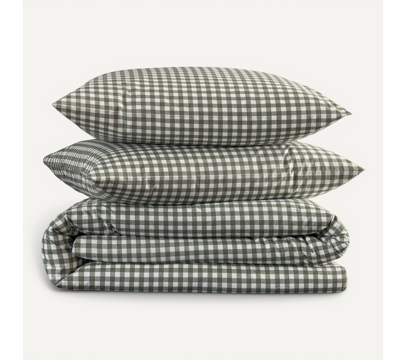 Parure De Lit Vichy Vert Foncé 240x220