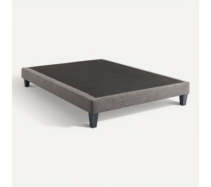 Sommier Déco Tapissier Bouclette 100x200 Cm Gris Granit Nuage