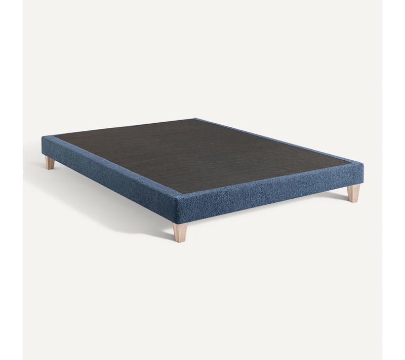 Sommier Déco Tapissier Bouclette 100x200 Cm Bleu égéen Nuage