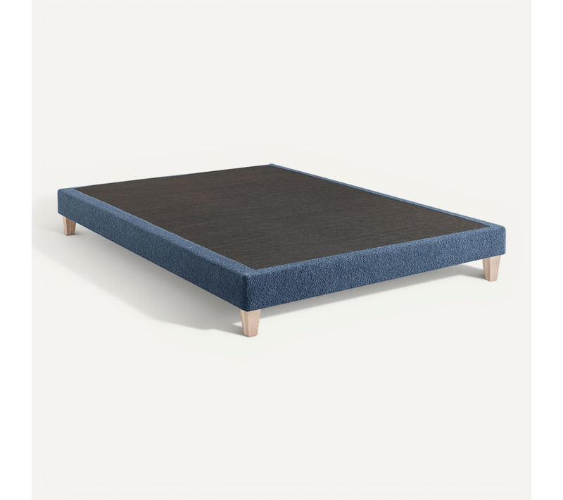 Sommier Déco Tapissier Bouclette 120x200 Cm Bleu égéen Nuage