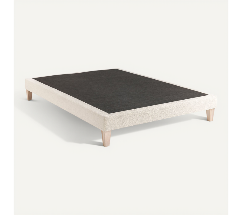 Sommier Déco Tapissier Bouclette 70x200 Cm Blanc écume Nuage