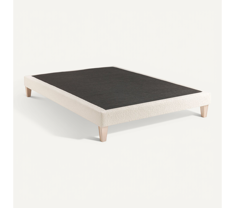 Sommier Déco Tapissier Bouclette 100x200 Cm Blanc écume Nuage