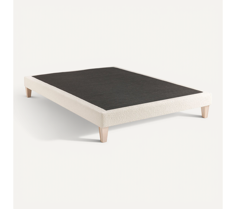 Sommier Déco Tapissier Bouclette 120x200 Cm Blanc écume Nuage