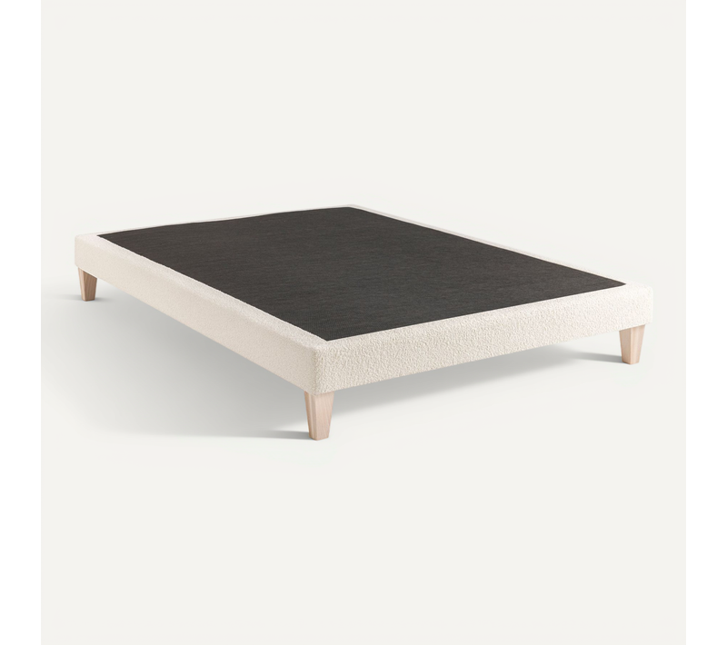 Sommier Déco Tapissier Bouclette 140x200 Cm Blanc écume Nuage