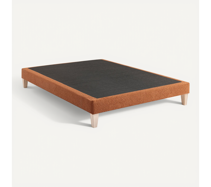 Sommier Déco Tapissier Bouclette 80x200 Cm Terre De Sienne Nuage
